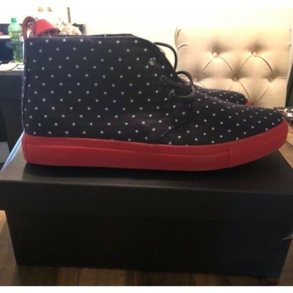 NIB $275 DEL TORO ALTO SUNBRELLA LEATHER DOT HIGH TOP CHUKKA SNEAKER US SIZE 17 - Picture 5 of 7